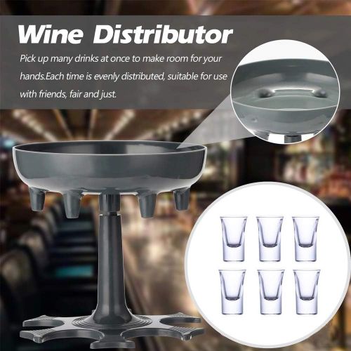  [아마존베스트]Auspicious 6 Shot Glass Dispenser Holder-Cocktail Dispenser-Bar Cocktail Lifter-Party Favors Holder-Drinking Games Carrier Caddy-Liquor bottles Dispenser -Party liquor Wine Dispenser for(Gray