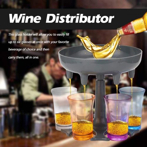  [아마존베스트]Auspicious 6 Shot Glass Dispenser Holder-Cocktail Dispenser-Bar Cocktail Lifter-Party Favors Holder-Drinking Games Carrier Caddy-Liquor bottles Dispenser -Party liquor Wine Dispenser for(Gray