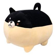 [아마존베스트]Auspicious beginning Stuffed Animal Shiba Inu Plush Toy Anime Corgi Kawaii Plush Dog Soft Pillow, Plush Toy Gifts for Boys Girls (Black, 15.7)