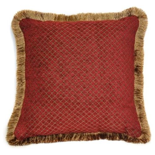  Austin Horn Classics Verona 18-Inch Square Pillow, Red