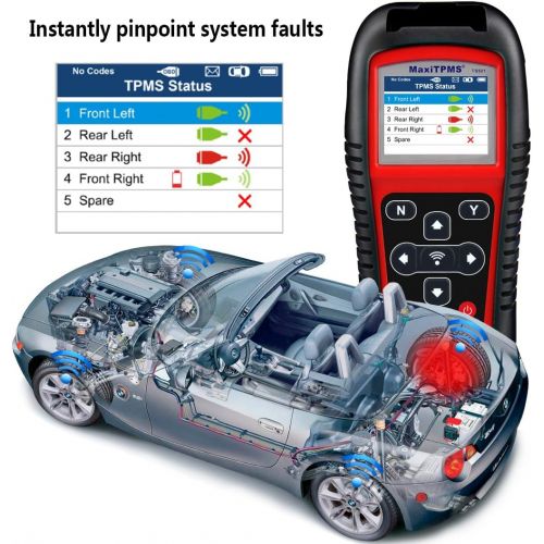  [아마존핫딜][아마존 핫딜] Autel MaxiTPMS TS501 TPMS Car Diagnostic Tool Activate TPMS sensors/ Read sensor data/TPMS Sensor Programming/ Check Key FOB/ Program MX-Sensor/ Read/clear TPMS DTCs/ Relearn by OB
