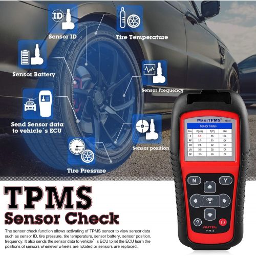  [아마존핫딜][아마존 핫딜] Autel MaxiTPMS TS501 TPMS Car Diagnostic Tool Activate TPMS sensors/ Read sensor data/TPMS Sensor Programming/ Check Key FOB/ Program MX-Sensor/ Read/clear TPMS DTCs/ Relearn by OB