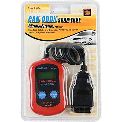  Autel MS300 Universal OBD2 Scanner Car Code Reader, Turn Off Check Engine Light, Read & Erase Fault Codes, Check Emission Monitor Status CAN Vehicles Diagnostic Scan Tool