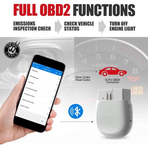  Autel AP200 Bluetooth OBD2 Scanner Car Code Reader with All System Diagnoses and Service Functions Professional Automotive Scan Tool for iPhone Android