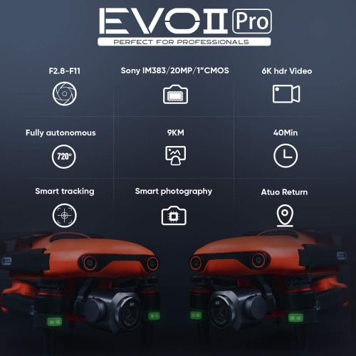  Autel Robotics EVO 2 Pro Drone 6K HDR Video Rugged Bundle, Version 2, No Geo-Fencing (2022 Newest Fly More Combo)