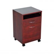 Autentico Brown Rolling Mobile File Storage Cabinet Document Organizer Open Shelf Drawer Home Office Space Saving Furniture Durable Particle Board Material 4 Wheels Easy to Move Around Ample