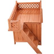 Autentico Dog House Pet Puppy Roof Balcony Bed Shelter Removable Roof And Bottom Indoor Outdoor Use Durable Wooden Construction Perfect For Small Pets Puppies Comfortable And Superior Dog ho