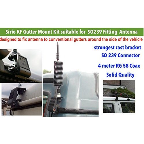  Authentic Combo: Sirio Performer 5000 LED 10M/CB Mobile antenna with Gutter Mount Kit