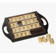 Authentic Models Dutch Renaissance Dominoes Game Set Wooden Domino Tray New