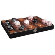 Authentic Models Venetian Collectors Tic-Tac-Toe Game Varnished Cherry Wood Board & Large Marbles
