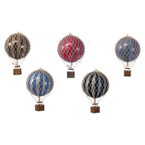  Authentic Models Holiday Hot Air Balloon Decoration (3.25, Silver and Ivory)