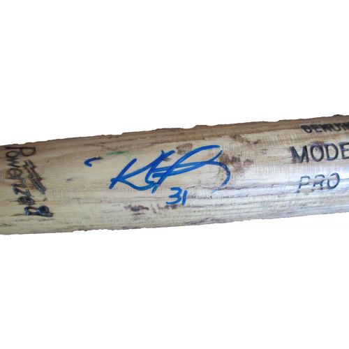  Authentic_Memorabilia Roland Guzman Autographed Game Used Louisville Slugger Bat W/PROOF, Picture of Roland Signing For Us, Texas Rangers, Top Prospect