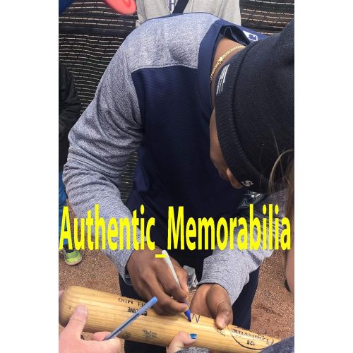 Authentic_Memorabilia Mallex Smith Autographed Game Used Louisville Slugger Bat W/PROOF, Picture of Mallex Signing For Us, Seattle Mariners, Tampa Bay Rays, Atlanta Braves,