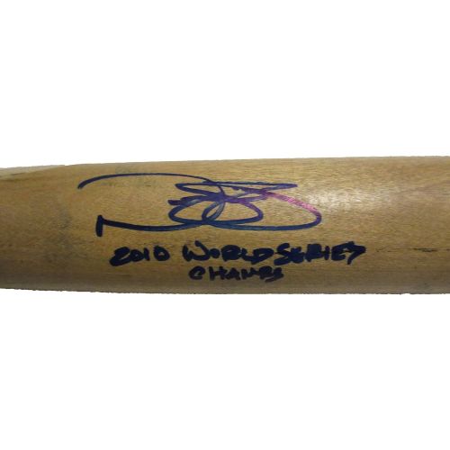  Authentic_Memorabilia Nate Schierholtz Autographed Game Used Ash Bat W/PROOF, Picture of Nate Signing For Us, 2010 World Series Champion, PSA/DNA Authenticated