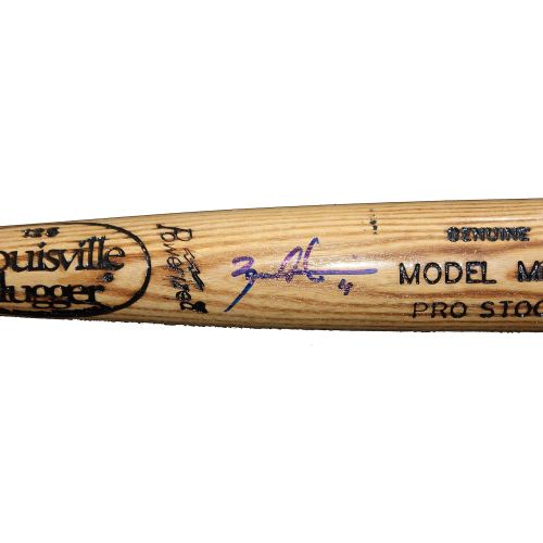  Authentic_Memorabilia Bradley Zimmer Autographed Game Used Louisville Slugger Bat W/PROOF, Picture of Bradley Signing For Us, PSA/DNA Authenticated, 2014 MLB Draft, Top Prospect