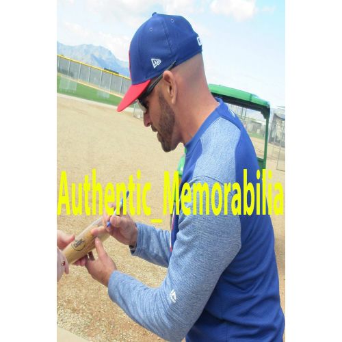  Authentic_Memorabilia Chris Woodward Autographed Game Used Ash Louisville Slugger Bat W/PROOF, Picture of Chris Signing For Us, PSA/DNA Authenticated