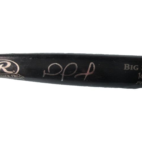  Authentic_Memorabilia Nomar Mazara Autographed Game Used Rawlings Big Stick Bat W/PROOF, Picture of Nomar Signing For Us, Texas Rangers, Top Prospect