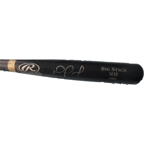  Authentic_Memorabilia Nomar Mazara Autographed Game Used Rawlings Big Stick Bat W/PROOF, Picture of Nomar Signing For Us, Texas Rangers, Top Prospect