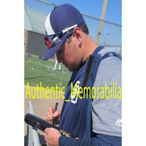  Authentic_Memorabilia Hunter Renfroe Autographed Game Used Marucci Big Stick Bat W/PROOF, Picture of Hunter Signing For Us, PSA/DNA Authenticated