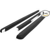 Auto Dynasty 3Pcs Rear Truck Bed Rail Protectors Caps Compatible with Nissan Frontier 73.3 Inches Bed 2005-2014, Gloss Textured Black