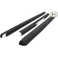 3Pcs Rear Truck Bed Rail Protectors Caps Compatible with Nissan Frontier 73.3 Inches Bed 2005-2014, Gloss Textured Black