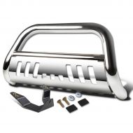 Auto Dynasty For Nissan Pathfinder/Frontier/Xterra 3 inches Chrome Bumper Push Bull Bar + Skid Plate + Relocation Kit