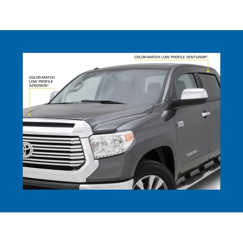  Auto Ventshade 894044-UX Color Match Low Profile Ventvisor Side Window Deflector, 4-Piece Set for 2015-2018 Ford F-150 SuperCrew & 2017-2018 Raptor SuperCrew, Ingot Silver