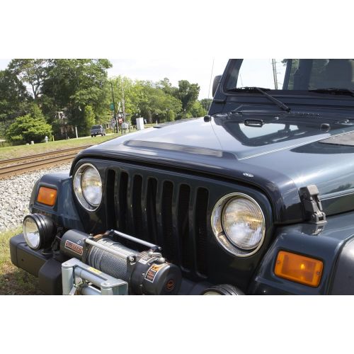  Auto Ventshade 322091 Aeroskin Flush Mount Dark Smoke Hood Protector for 1987-2006 Jeep Wrangler