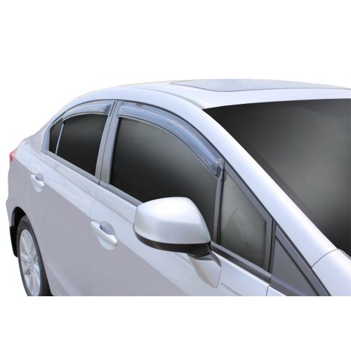  Auto Ventshade 94462 Original Ventvisor Side Window Deflector Dark Smoke, 4-Piece Set for 2012-2015 Honda Civic