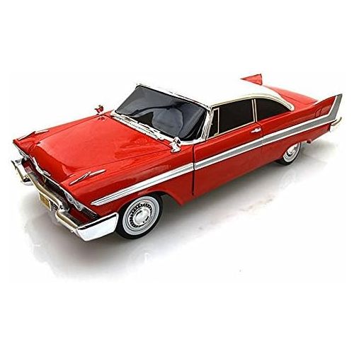  Auto World 1958 Plymouth Fury, Red Silver Screen Machines Christine AWSS102 - 118 Scale diecast Model car