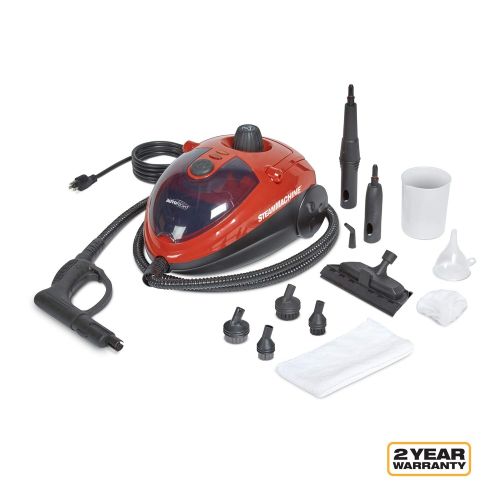  AutoRight C900054.M Red SteamMachine Multi-Purpose Steam Cleaner, 11 Accessories Included