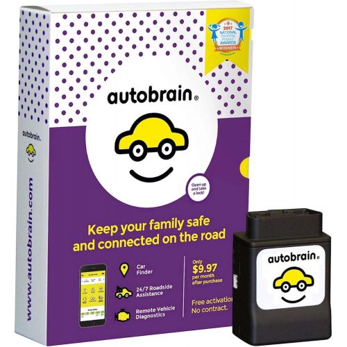  Autobrain OBD Real-Time GPS Tracker for Vehicles, Auto Health Diagnostics, Parking Locator & Car Tracker Device, Teen & Senior Driver Monitoring, Mini GPS Tracker with 24/7 Emergency Assista