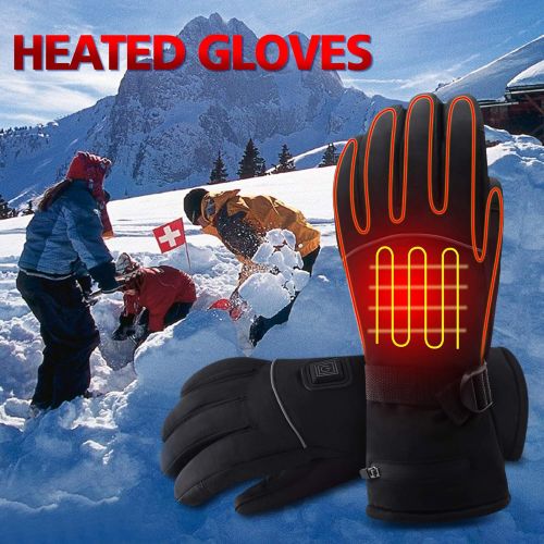  Autocastle Rechargeable Electric Heated Gloves,Battery Powered Heating Gloves,Men Women Winter Warm Thermal Gloves,Waterproof Insulated Sports&Outdoors Climbing Hiking Skiing Heate