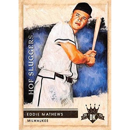  Autograph Warehouse Eddie Mathews baseball card 2015 Diamond Kings #6 HOF Sluggers Insert Edition (Milwaukee Braves)