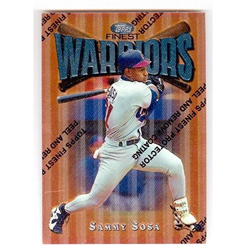  Autograph Warehouse Sammy Sosa baseball card (Chicago Cubs Slugger) 1997 Topps Finest Chrome #20 Warriors