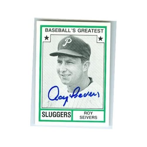  Autograph Warehouse Roy Seivers autographed baseball card (Philadelphia Phillies) 1982 TCMA #41 Sluggers