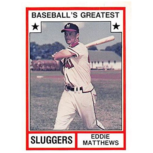  Autograph Warehouse Eddie Matthews Baseball Card (Milwaukee Braves) 1982 TCMA Greatest Sluggers #7