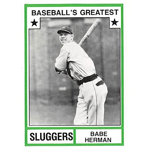  Autograph Warehouse Babe Herman Baseball Card (Brooklyn Dodgers) 1982 TCMA Greatest Sluggers #28