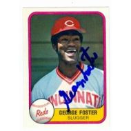 Autograph Warehouse George Foster autographed Baseball Card (Cincinnati Reds) 1981 Fleer #216 Slugger (67)