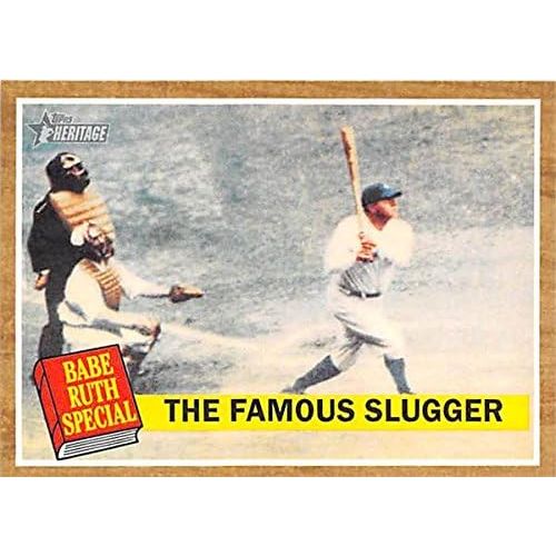 Autograph Warehouse Babe Ruth baseball card (New York Yankees Bambino) 2011 Topps Heritage #138 Slugger