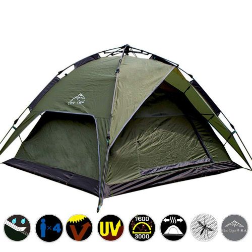  Beach Tent Outdoor Camping Tent Travel Relax Friends Party Holiday 3-4 People Pull Rope Automatic Tent Beach Sunscreen UV Protection Free Build Anti-exposure Camp Tent Portable Fol