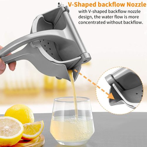  Automoness Manual Fruit Juicer, Single Press Lemon Squeezer,Heavy Duty Aluminum Alloy Citrus Lemon Juicer Hand Press With Seed Filter, Hand Held Lemon Lime, Pomegranates,Orange, Ap