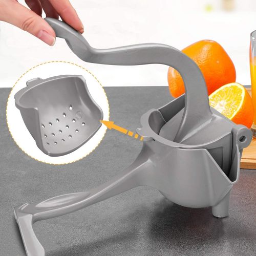  Automoness Manual Fruit Juicer, Single Press Lemon Squeezer,Heavy Duty Aluminum Alloy Citrus Lemon Juicer Hand Press With Seed Filter, Hand Held Lemon Lime, Pomegranates,Orange, Ap