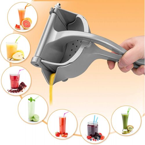  Automoness Manual Fruit Juicer, Single Press Lemon Squeezer,Heavy Duty Aluminum Alloy Citrus Lemon Juicer Hand Press With Seed Filter, Hand Held Lemon Lime, Pomegranates,Orange, Ap