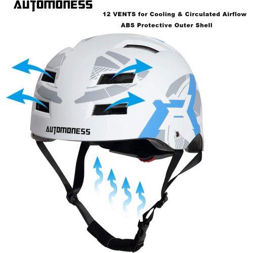  Automoness Skateboard Helmet Multi Sports Bike Cycling Scooter Inline Roller Skating Longboard 3 Sizes Adjustable Lightweight Ventilated Protective Helmet for Kids Youth Adults