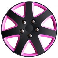 Autostyle Set Wheel Covers Michigan 15-inch mat Black/Pink