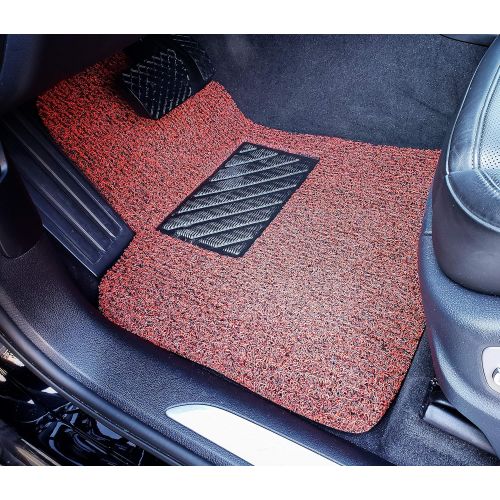  Autotech Zone Custom Fit Heavy Duty Custom Fit Car Floor Mat for 2014-2018 Mitsubishi Mirage, All Weather Protector 4 Piece Set (Red and Black)