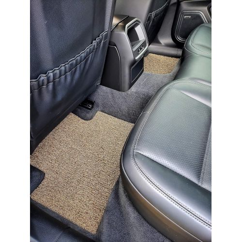  Autotech Zone Heavy Duty Custom Fit Car Floor Mat for 2007-2017 Lincoln Navigator with Bucket Seat and Rear Seat Center Console ONLY, All Weather Protector 4 Pieces Set (Beige and