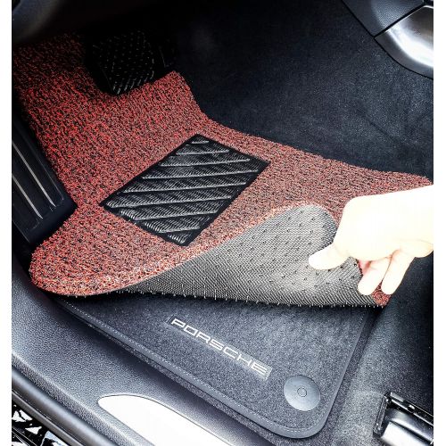  Autotech Zone Heavy Duty Custom Fit Car Floor Mat for 2017-2018 Jeep Compass SUV, All Weather Protector 4 Piece Set (Red and Black)