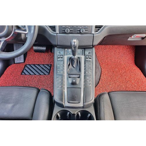  Autotech Zone Heavy Duty Custom Fit Car Floor Mat for 2017-2018 Jeep Compass SUV, All Weather Protector 4 Piece Set (Red and Black)